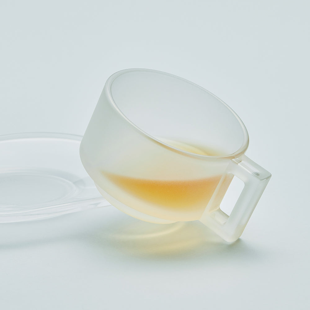 Cup and Saucer /Frosted