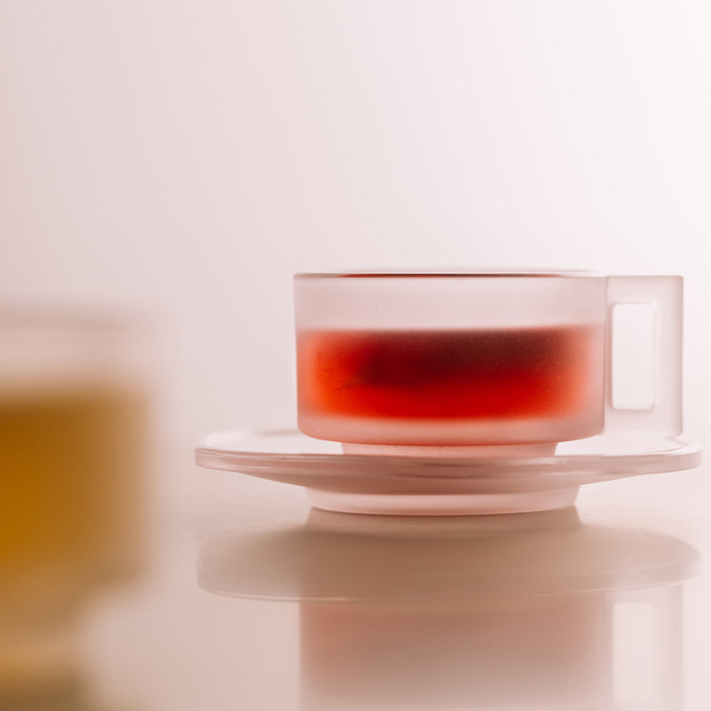 Cup and Saucer /Frosted