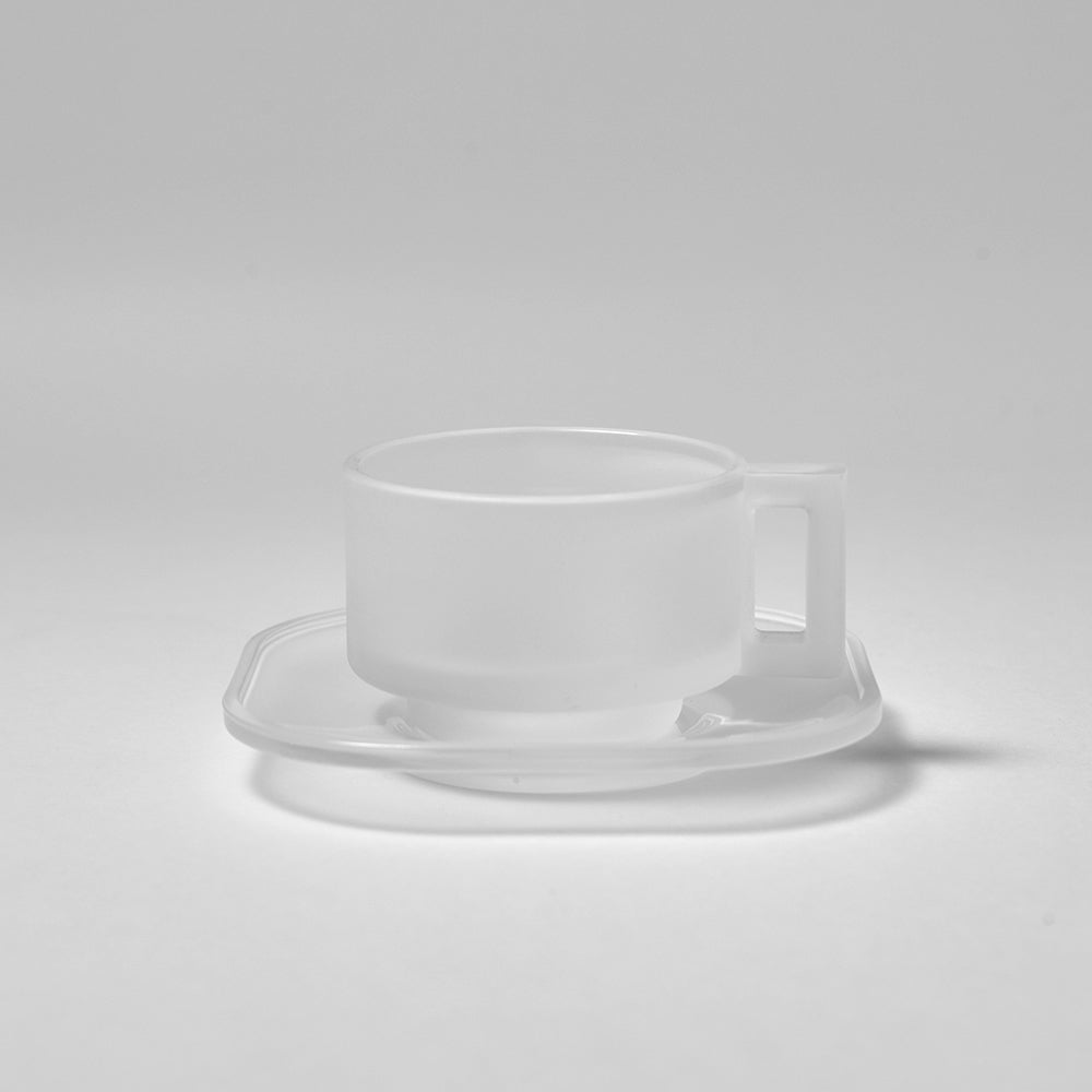 Cup and Saucer /Frosted