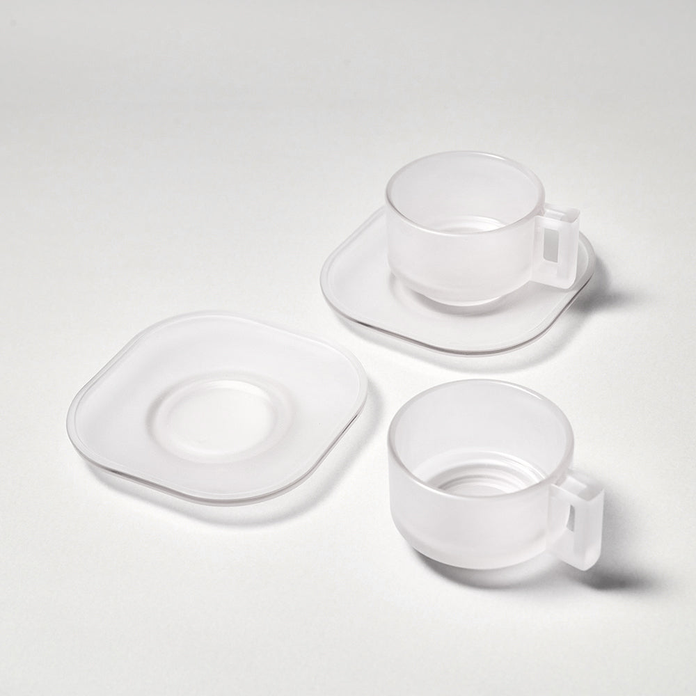Cup and Saucer /Frosted