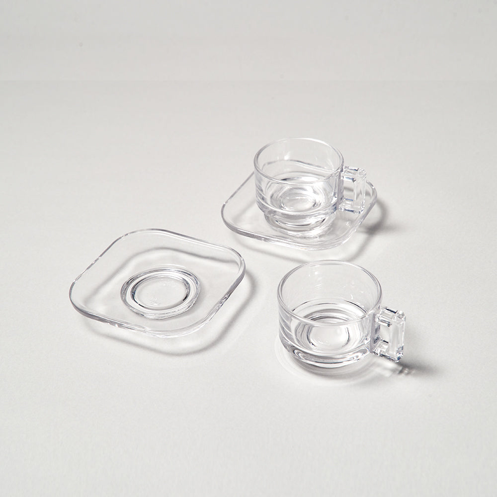 Espreso Cup and Saucer/Clear