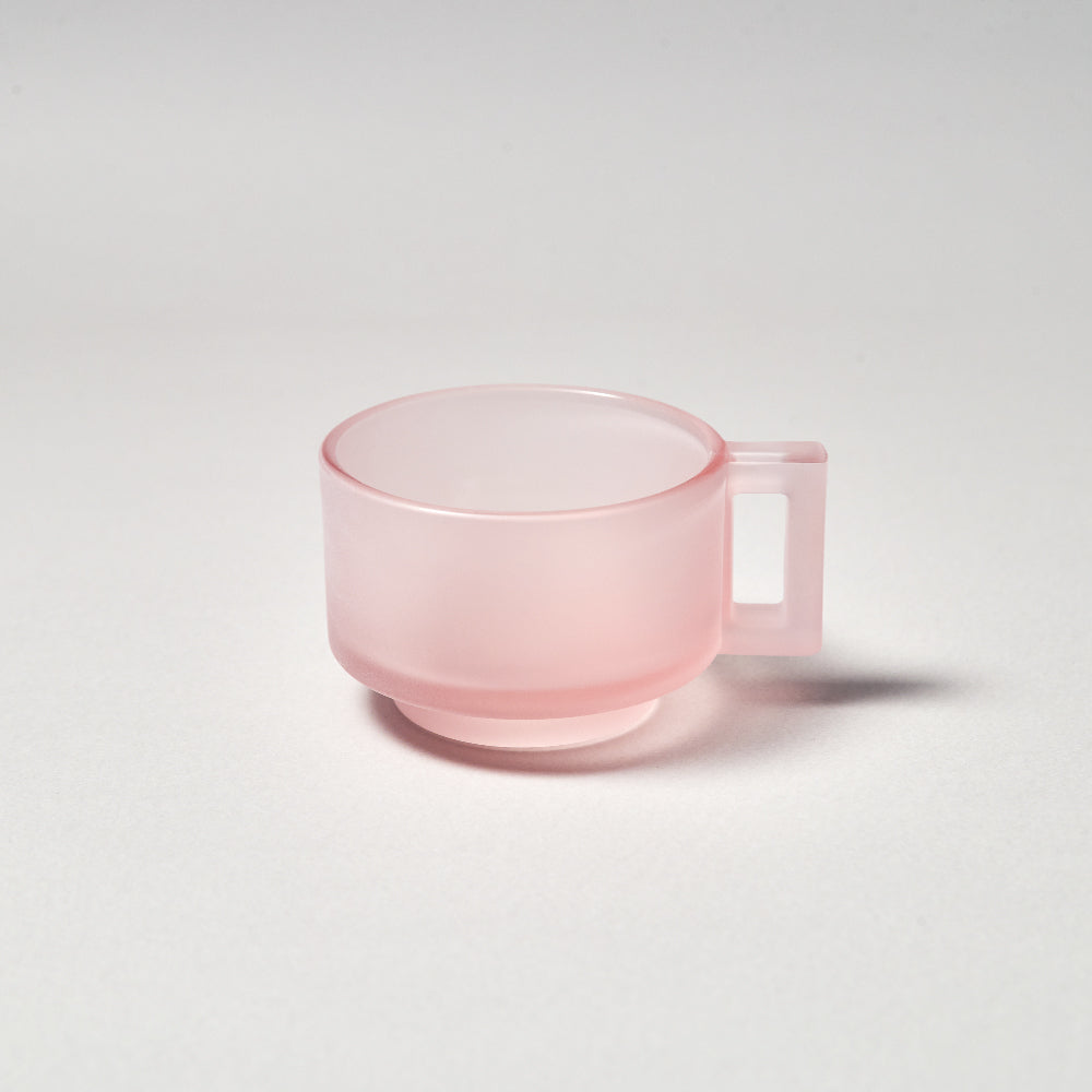 Cup and Saucer / Pink Frosted
