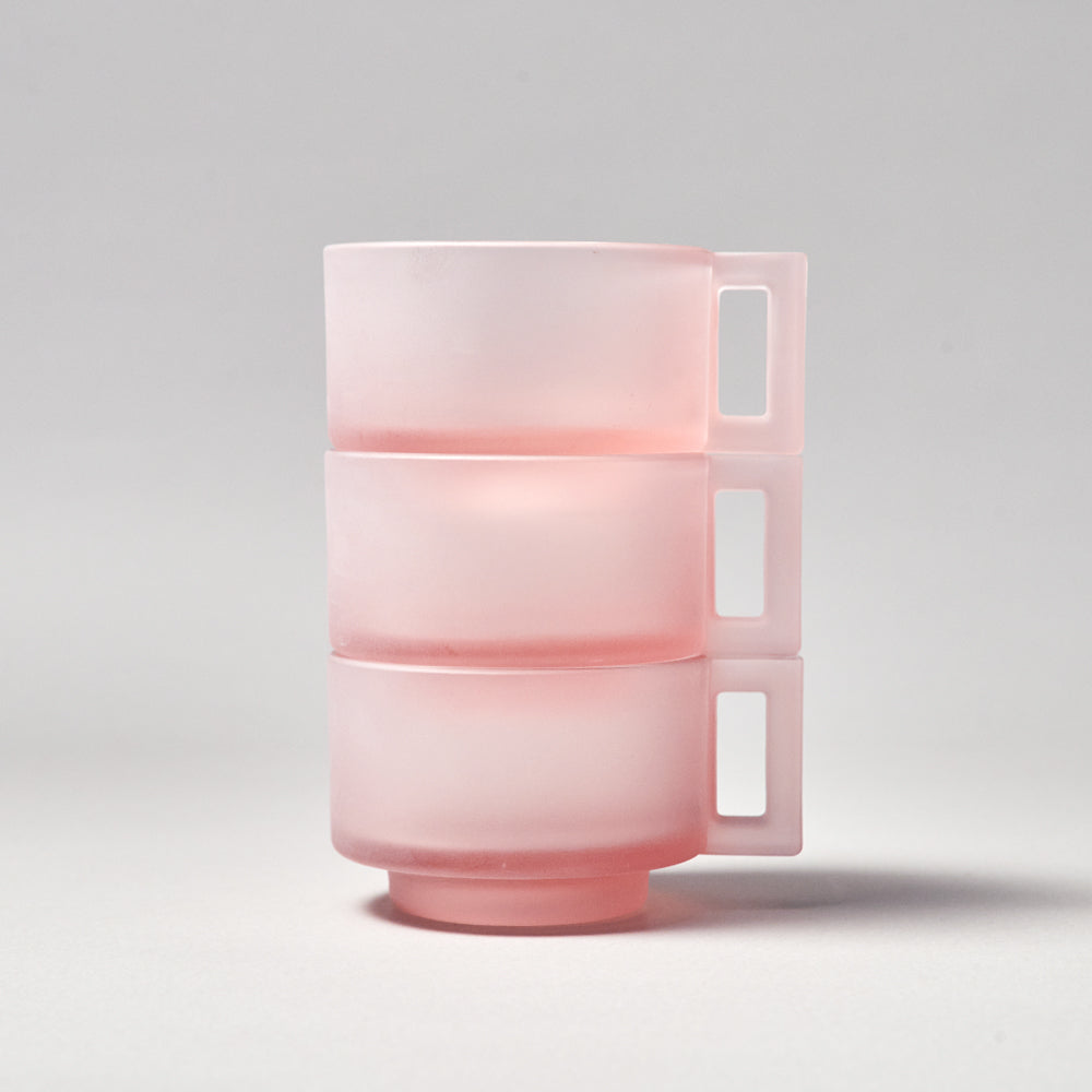 Cup and Saucer / Pink Frosted